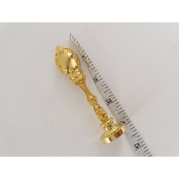 Vintage Gold Wax Seal Stamp Initials FMS - Picture 2 of 10